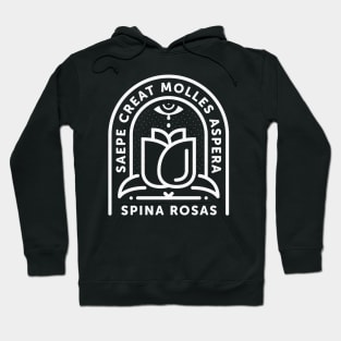 Tender Roses | White on Black | Large Hoodie